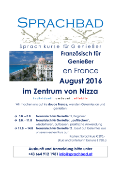 Sprachbad Französisch für Genießer