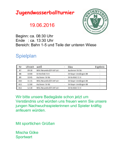 Jugendwasserballturnier 19.06.2016 Spielplan