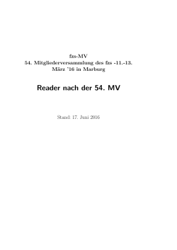 Reader nach der 54. MV - fzs-MV