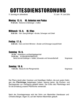 GOTTESDIENSTORDNUNG