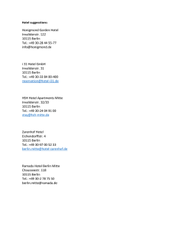 Hotel Suggestions