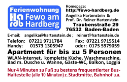 Visitenkarte - FeWo am Hardberg
