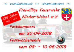 Freiwillige Feuerwehr Nieder-Weisel e.V. Festkommers am 30.04