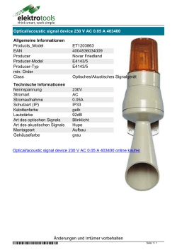 Datenblatt Optical/acoustic signal device 230 V AC