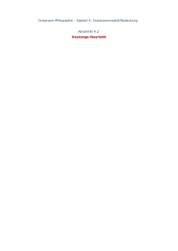 Instanzen-Philosophie - Kapitel 4: Instanzenmodell/Bedeutung
