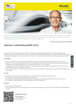 Ingenieur Lieferantenqualit&auml;t Job in Berlin