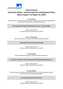 Guest Lectures University of Bonn