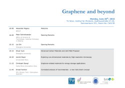 Graphene and beyond - Austrian Embassy Beijing