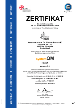 zertifikat - Kursanatorium Fehrenbach