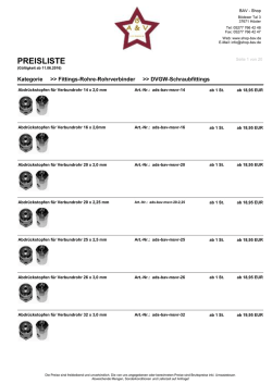 preisliste - BAV