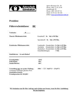 Klasse BE - Fahrschule Günebakan