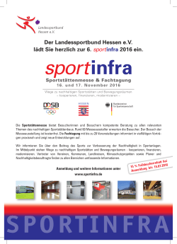 DIN A4 Anzeige "6. sportinfra" am 16. und 17.11.2016