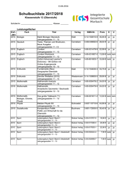 Schulbuchliste 13 MSS