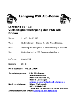 Lehrgang PSK Alb-Donau Lehrgang 16