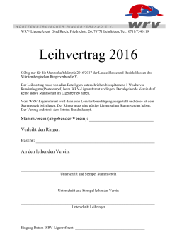 Leihvertrag WRV Ligen 2016 - Württembergischer Ringer Verband eV