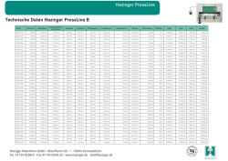 Technische Daten Gesenkbiegepresse