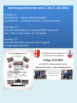 Vereinswochenende vom 1. bis 3. Juli 2016 - SPVGG