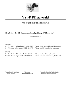 VSwP Pfälzerwald - Pfälzischer JGV eV