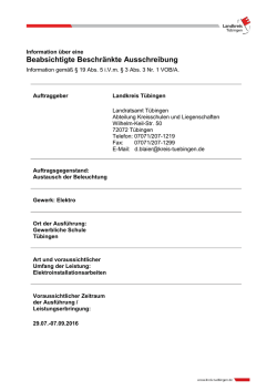 Information gem&auml;&szlig; &sect; 19 Abs. 5 i.V.m. &sect; 3 Abs. 3 Nr. 1 VOB/A