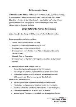 Zur Ausschreibung - Ministerium für Bildung