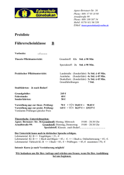 Klasse B - Fahrschule Günebakan