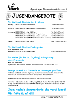 Jugendangebote - TV Niederscherli