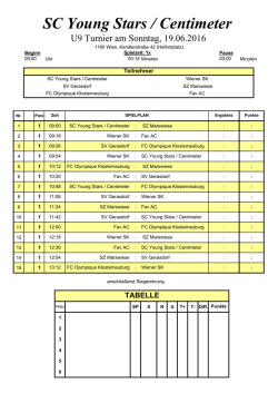 U9 Spielplan - SC Young Stars / Centimeter