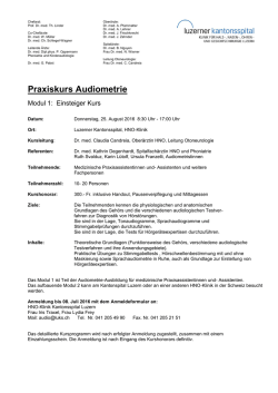 2016 Audiometrie Praxiskurs Modul1