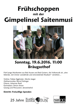 Frühschoppen Gimpelinsel Saitenmusi - Salzkammergut