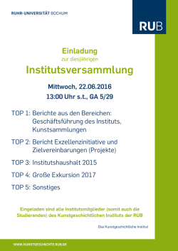 Institutsversammlung - Kunstgeschichtliches Institut