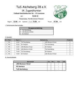 E-1-Junioren - TuS Ascheberg Fu&szlig;ball