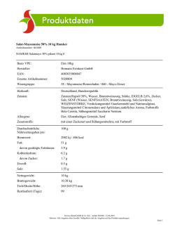 Salat-Mayonnaise 50% 10 kg Hamker Basis VPE: Eim 10kg