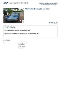 Mercedes-Benz 260 E (1985) 4.499 EUR