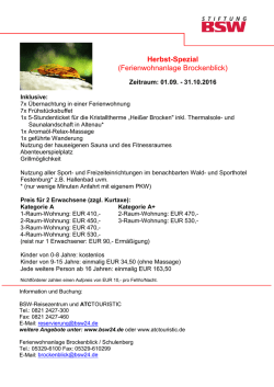 Herbst-Spezial (Ferienwohnanlage Brockenblick)