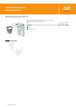 Technisches Datenblatt Montage-Systeme Befestigungswinkel BW 70