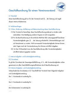Geschäftsordnungsentwurf Vorstand