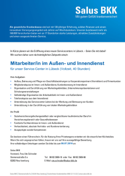 Mitarbeiter/in im Au&szlig;en- und Innendienst - Das GKV