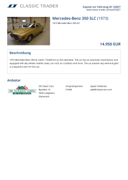Mercedes-Benz 350 SLC (1973) 14.950 EUR