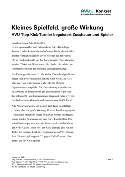Kleines Spielfeld, große Wirkung AVU-Tipp-Kick