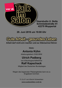 Talk im Salon.pub - ver.di | Bezirk Südwestfalen