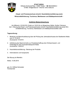 Haupt- und Finanzausschuss einschl