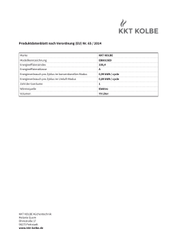Produktdatenblatt nach Verordnung (EU) Nr. 65 / 2014
