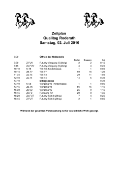 Zeitplan Qualitag Roderath 2016