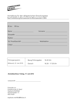Anmeldeformular Einstufungstest