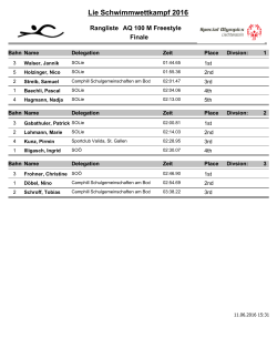 Rangliste 100m - Special Olympics Liechtenstein