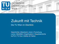 TU auf einen Blick - Technische Universität Wien