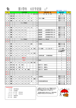 学校行事・他 家庭学習 日 曜 朝 2 3 4 5 6 学 校 行 事 課 題 日 曜
