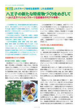 八王子の新たな特産物づくりをめざして