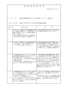 質 問 事 項 回 答 書