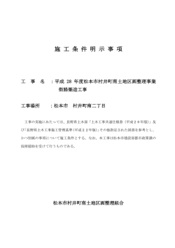 施 工 条 件 明 示 事 項